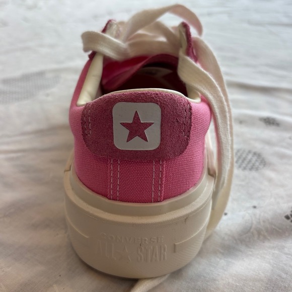 Converse All Star Platform Sneakers size 6.5 womens pink Canvas with suede trim - Picture 4 of 16